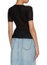 Back View - Click To Enlarge - MO&CO. - Half Button Contrast Cotton Silk Blend Top
