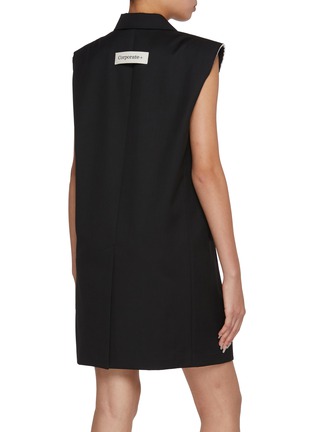 Back View - Click To Enlarge - MO&CO. - Tailored Sleeveless Wool Blend Blazer Dress