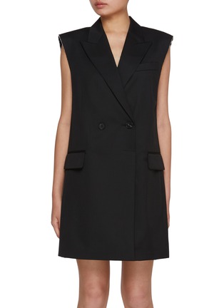 Main View - Click To Enlarge - MO&CO. - Tailored Sleeveless Wool Blend Blazer Dress