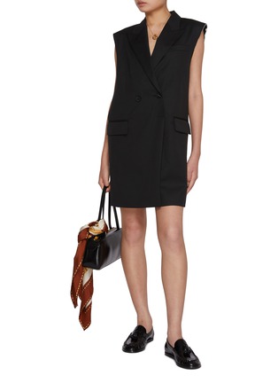 Figure View - Click To Enlarge - MO&CO. - Tailored Sleeveless Wool Blend Blazer Dress