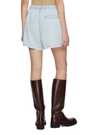 Back View - Click To Enlarge - MO&CO. - Drawstring Light Wash Denim Shorts