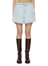 Main View - Click To Enlarge - MO&CO. - Drawstring Light Wash Denim Shorts