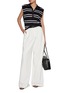Figure View - Click To Enlarge - MO&CO. - Striped Knitted Cotton Gilets