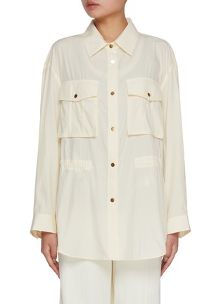 Main View - Click To Enlarge - MO&CO. - Elastic Waist Cargo Shirt Jacket