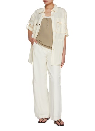 Figure View - Click To Enlarge - MO&CO. - Elastic Waist Cargo Shirt Jacket