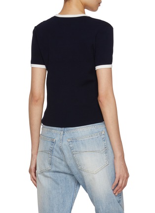 Back View - Click To Enlarge - MO&CO. - Contrast Crewneck Knit Top
