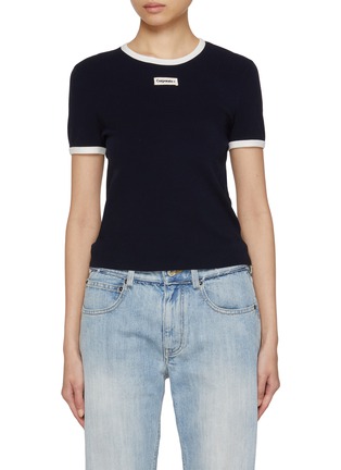 Main View - Click To Enlarge - MO&CO. - Contrast Crewneck Knit Top