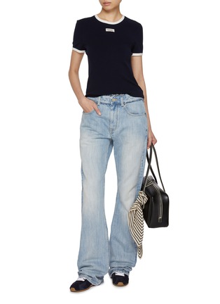 Figure View - Click To Enlarge - MO&CO. - Contrast Crewneck Knit Top
