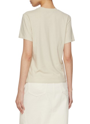 Back View - Click To Enlarge - MO&CO. - Logo Patch Cotton T-Shirt