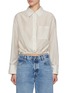 Main View - Click To Enlarge - MO&CO. - Adjustable Sleeve Stripe Cotton Silk Shirt