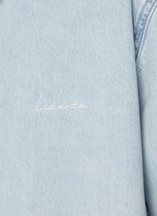  - MO&CO. - Embroidered Light Wash Denim Shirt