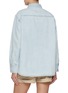 Back View - Click To Enlarge - MO&CO. - Embroidered Light Wash Denim Shirt