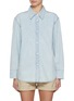 Main View - Click To Enlarge - MO&CO. - Embroidered Light Wash Denim Shirt