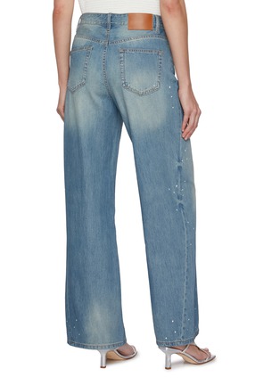 Back View - Click To Enlarge - MO&CO. - Paint Splatter Detail Medium Wash Jeans