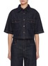 Main View - Click To Enlarge - MO&CO. - Boxy Dark Wash Denim Jacket