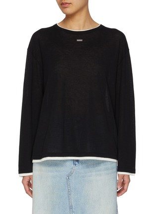Main View - Click To Enlarge - MO&CO. - Layered Look Knit Sweater