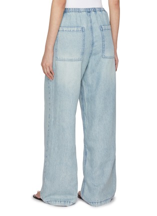 Back View - Click To Enlarge - MO&CO. - Elasticated Drawstring Light Wash Jeans