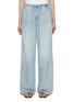 Main View - Click To Enlarge - MO&CO. - Elasticated Drawstring Light Wash Jeans