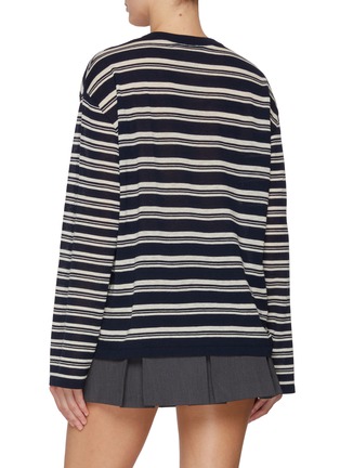 Back View - Click To Enlarge - MO&CO. - Striped Crewneck Sweater