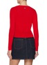Back View - Click To Enlarge - MO&CO. - Crewneck Linen Cotton Knit Cardigan