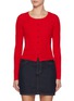 Main View - Click To Enlarge - MO&CO. - Crewneck Linen Cotton Knit Cardigan