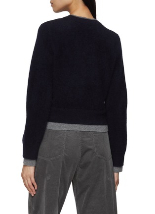 Back View - Click To Enlarge - MO&CO. - Layered Round Neck Cardigan