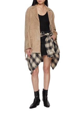 Figure View - Click To Enlarge - MO&CO. - Fringed Suede Jacket