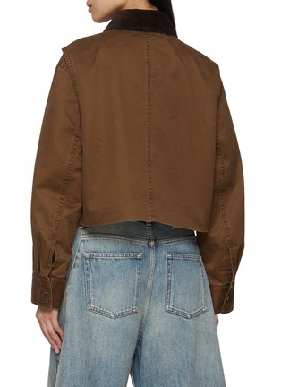 Back View - Click To Enlarge - MO&CO. - Cropped Cotton Bomber Jacket