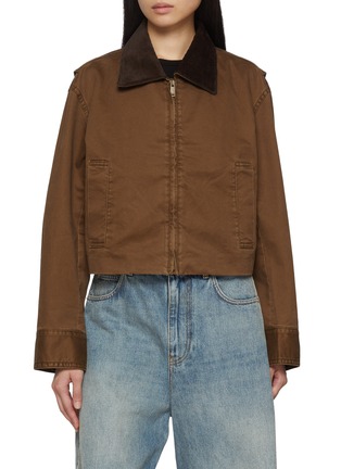 Main View - Click To Enlarge - MO&CO. - Cropped Cotton Bomber Jacket