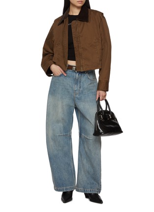 Figure View - Click To Enlarge - MO&CO. - Cropped Cotton Bomber Jacket