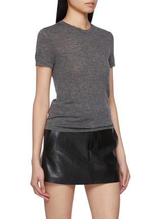 Detail View - Click To Enlarge - MO&CO. - Short Sleeve Wool Knit Top