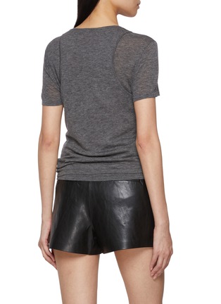 Back View - Click To Enlarge - MO&CO. - Short Sleeve Wool Knit Top