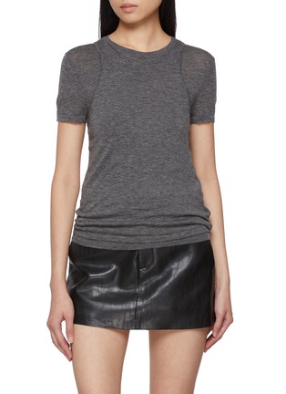 Main View - Click To Enlarge - MO&CO. - Short Sleeve Wool Knit Top