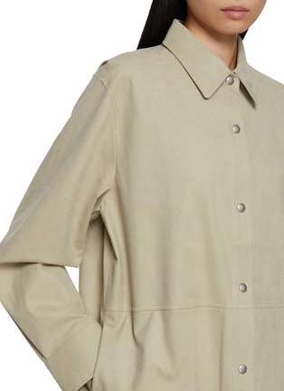  - MO&CO. - Oversized Faux Leather Shirt Jacket