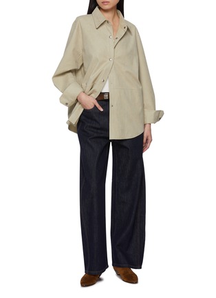 Figure View - Click To Enlarge - MO&CO. - Oversized Faux Leather Shirt Jacket