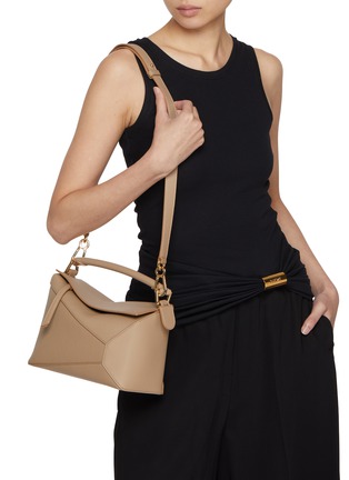 Front View - Click To Enlarge - LOEWE - Small Puzzle Edge Soft Grained Leather Bag