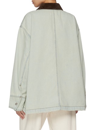 Back View - Click To Enlarge - NOIR - Mid Length Light Wash Denim Jacket