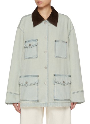 Main View - Click To Enlarge - NOIR - Mid Length Light Wash Denim Jacket