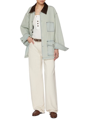 Figure View - Click To Enlarge - NOIR - Mid Length Light Wash Denim Jacket