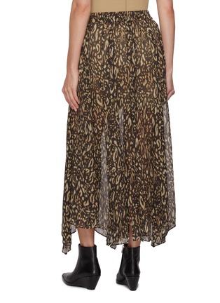Back View - Click To Enlarge - NOIR - Leopard Print Silk Maxi Skirt