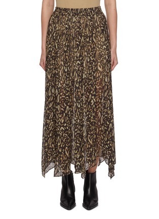 Main View - Click To Enlarge - NOIR - Leopard Print Silk Maxi Skirt