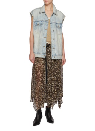 Figure View - Click To Enlarge - NOIR - Leopard Print Silk Maxi Skirt