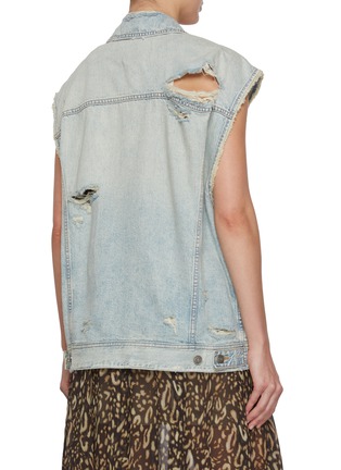 Back View - Click To Enlarge - NOIR - Distressed Light Wash Gilet