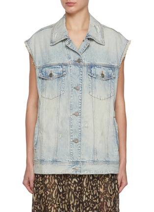 Main View - Click To Enlarge - NOIR - Distressed Light Wash Gilet