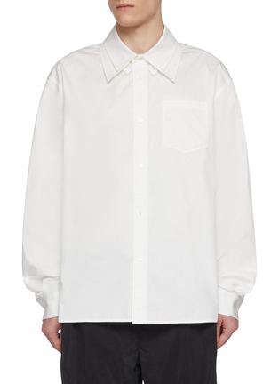 Main View - Click To Enlarge - WE11DONE - Removable Double Collar Cotton Shirt