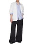 Figure View - Click To Enlarge - WE11DONE - Removable Double Collar Cotton Shirt