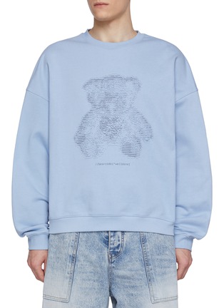 Main View - Click To Enlarge - WE11DONE - Coding Teddy Graphic Cotton Sweatshirt