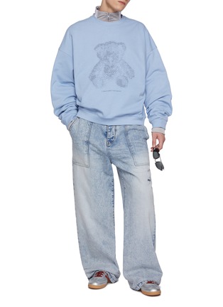 Figure View - Click To Enlarge - WE11DONE - Coding Teddy Graphic Cotton Sweatshirt