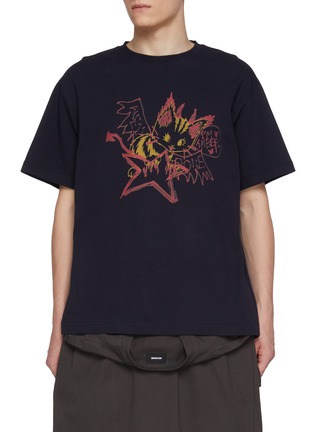 Main View - Click To Enlarge - WE11DONE - Amber Monster Graphic Cotton T-Shirt