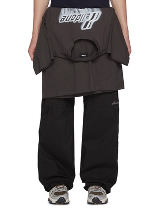Main View - Click To Enlarge - WE11DONE - T-Shirt Layered Track Pants